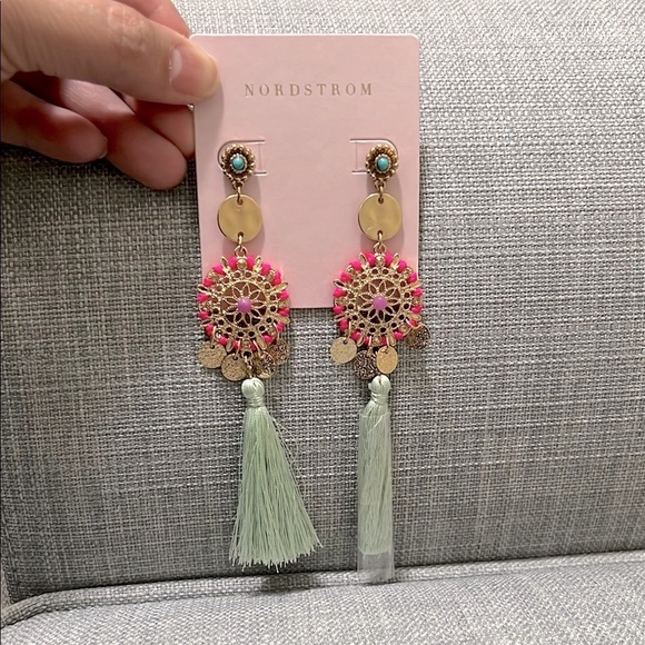 Nordstrom Jewelry - Nordstrom Pink and Gold Statement Earrings